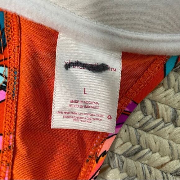 Target xhilaration orange floral bikini top size large - Picture 4 of 4